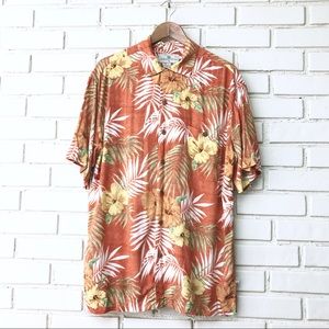 Island Shores - 100% Rayon Hawaiian Button Shirt L